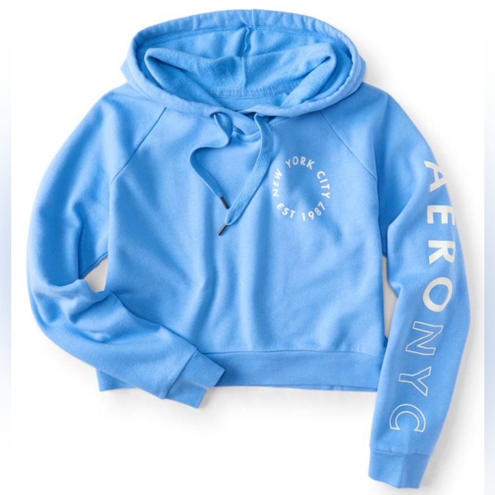 2🥑’s/$29~Aeropostale AERO NYC Crop Pullover Hoodie~M